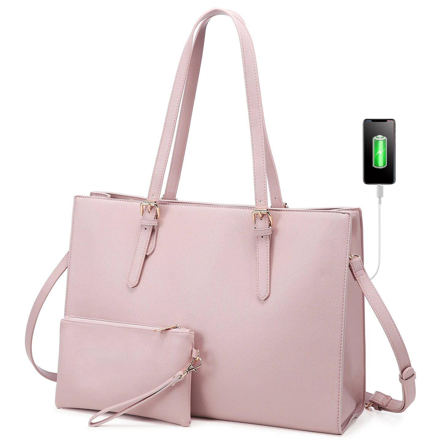 LOVEVOOK Wholesale 2pc Business Briefcase Computer Purse and Bags Office Work School Shoulder Bag for Women Laptop Tote Handbags