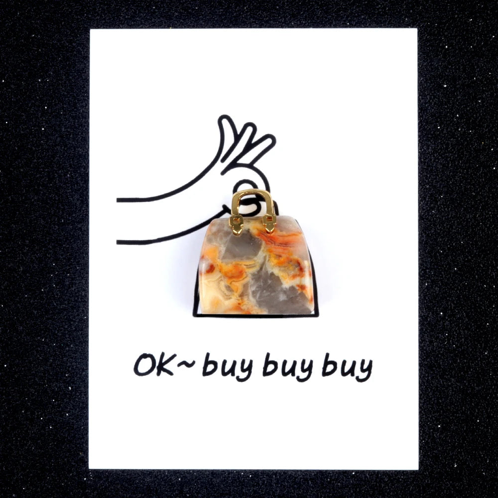 Factory Direct Sale Amethyst Stone Mini Handbag Pendant Necklace for Women Crystal Purse Bag Quartz Pendant Gemstone Jewelry