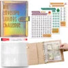 Wholesale A5 100 Envelope Saving Challenge Holographic Organizer Save Money Purse Budget Binder with Cash Envelope Four Pockets