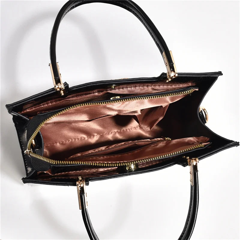 Retro Contrasting Print Handbags Ladies Bags Handbag Set,Pu Leather Shoulder Bag Woman Handbag Bag