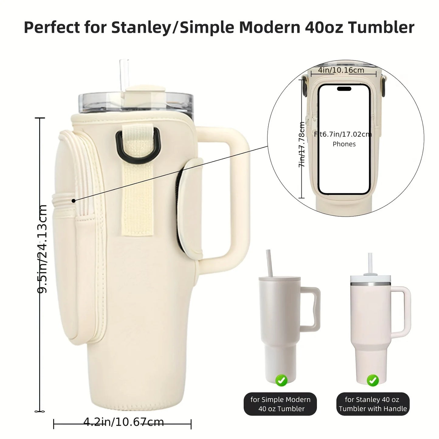 Men Women 40oz Bottle Holder Coin Purse Waterproof Portable Water Bottle Pocket Cover Protective case for Camping Fishing Hiking