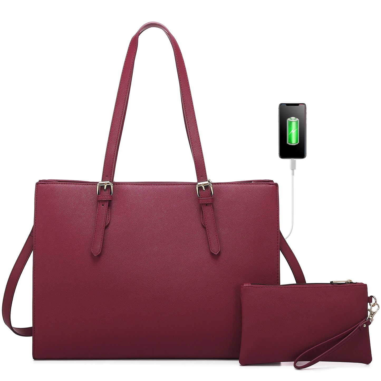 LOVEVOOK Wholesale 2pc Business Briefcase Computer Purse and Bags Office Work School Shoulder Bag for Women Laptop Tote Handbags