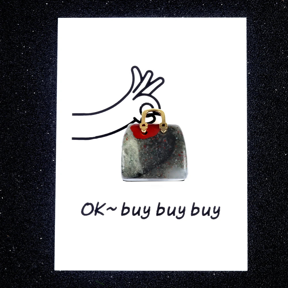 Factory Direct Sale Amethyst Stone Mini Handbag Pendant Necklace for Women Crystal Purse Bag Quartz Pendant Gemstone Jewelry