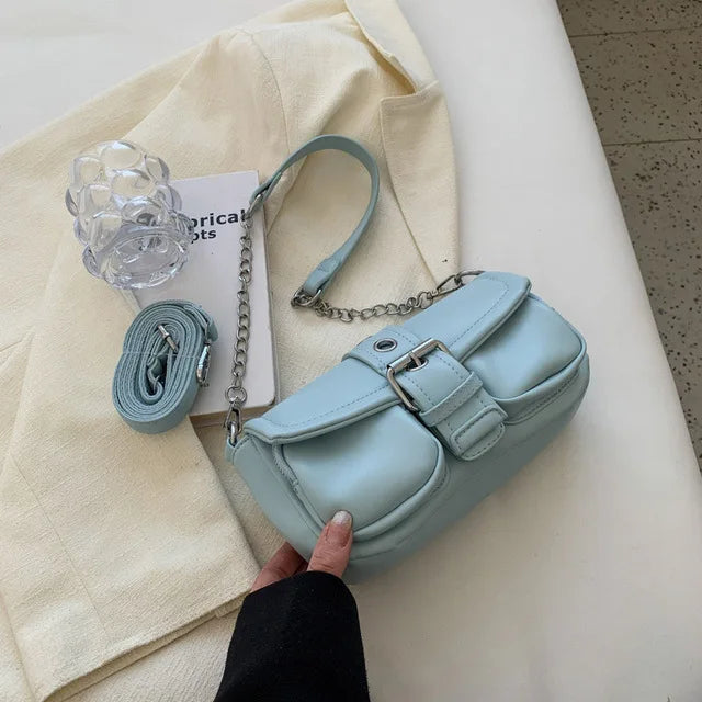 Fashion Female Armpit Bag Women's Small Shoulder Bags Solid Color Leather Ladies Crossbody Fashion Totes Purse and Handbags