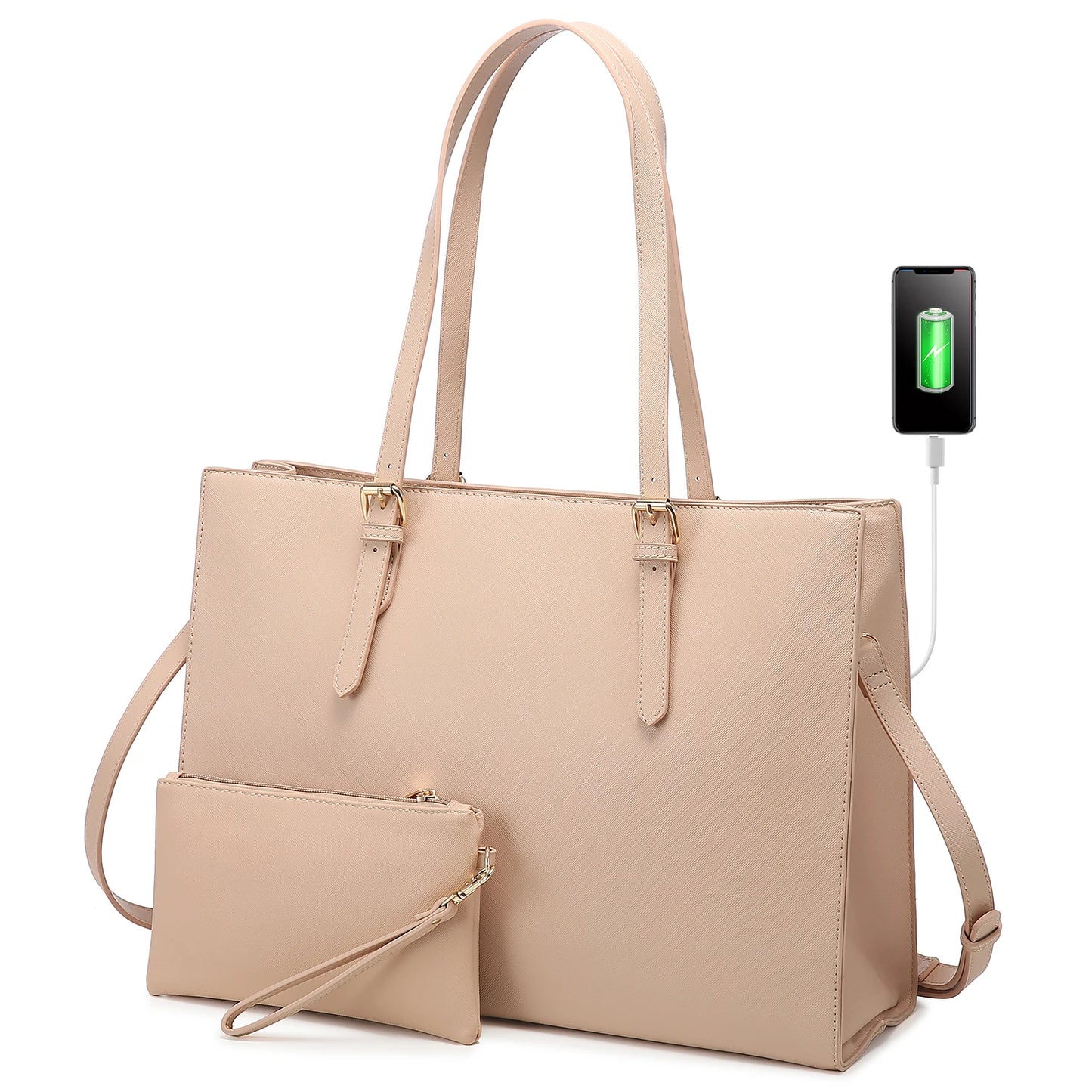 LOVEVOOK Wholesale 2pc Business Briefcase Computer Purse and Bags Office Work School Shoulder Bag for Women Laptop Tote Handbags