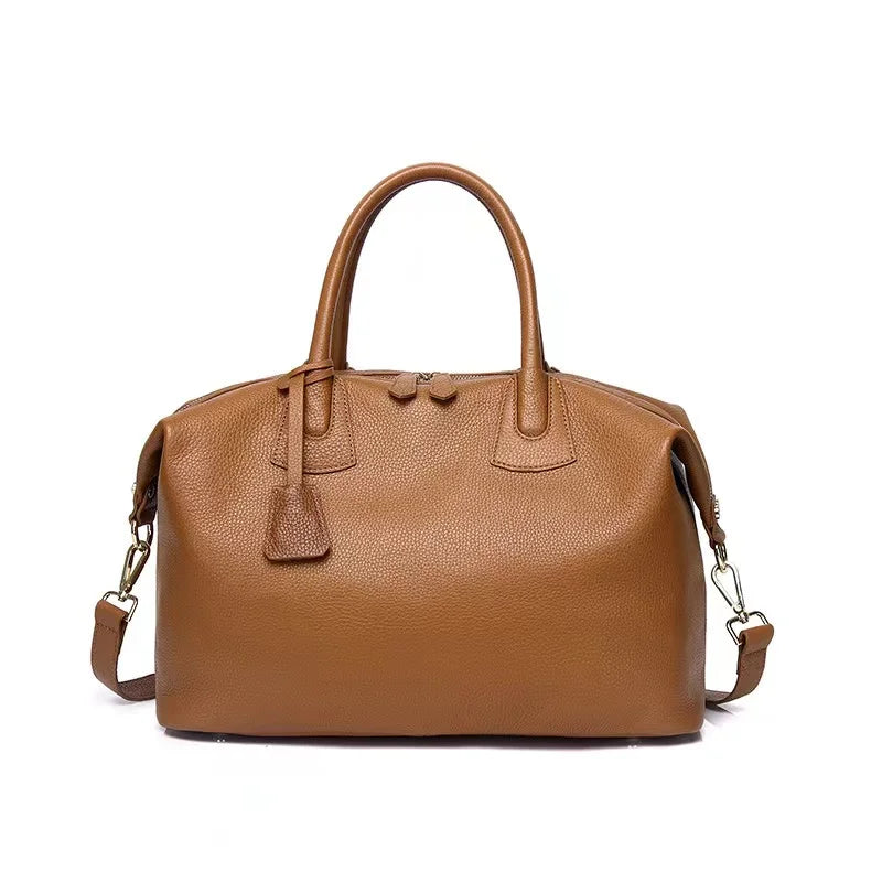 Premium Texture Women's Handbag Large Capacity Travel Bag Genuine Leather Ladies Single Shoulder Crossbody Tote Luxury Fashion