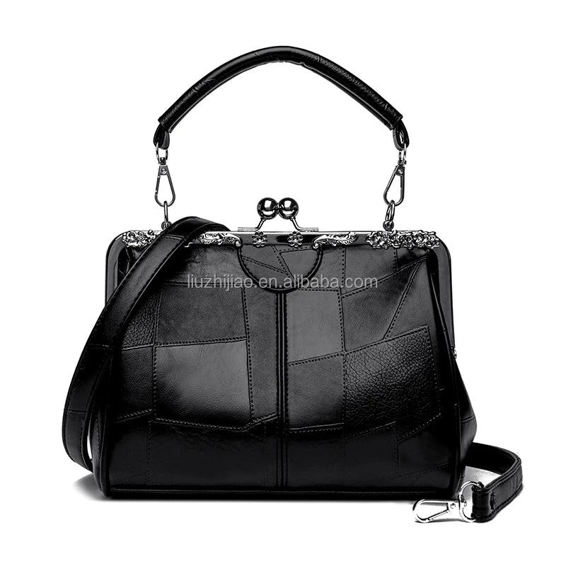 New Leather Handbag Woman Vintage Shoulder Messenger Bag Female Fashion Elegant Temperament Portable Bag
