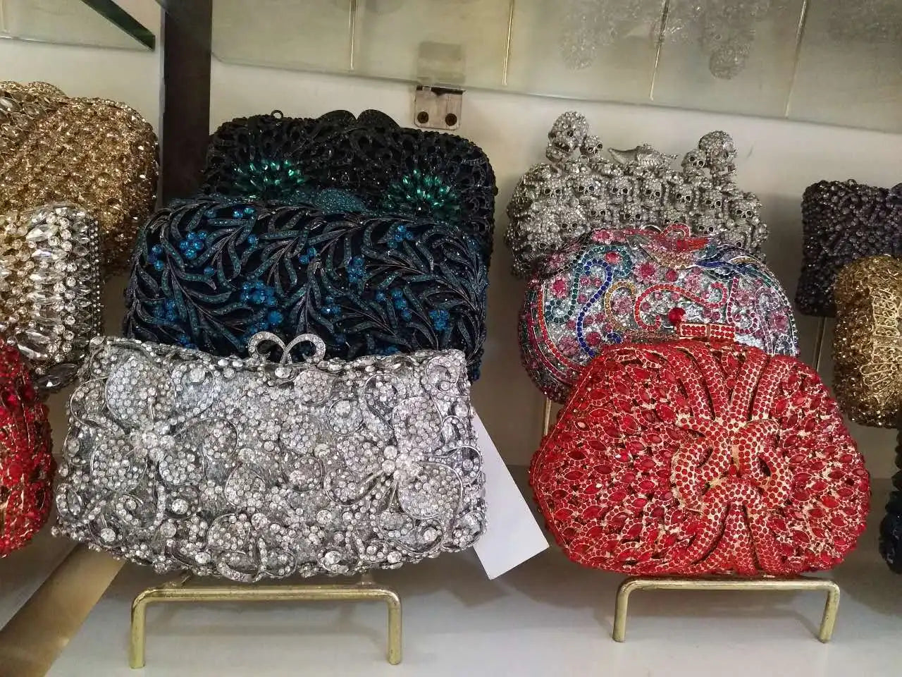 XIYUAN Female Fish Shape Rhinestone Fashion Handbags Design Women Diamond Party Wedding Clutches Purse Best Quality Evening Bags