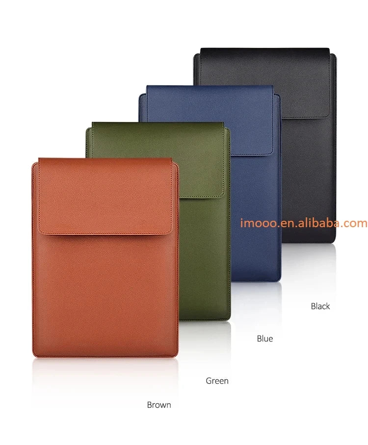 Factory Price Laptop Case with Stand for Computer 13/14/15 Inch PU Leather Notebook Handbag with Mouse Pad Briefcase