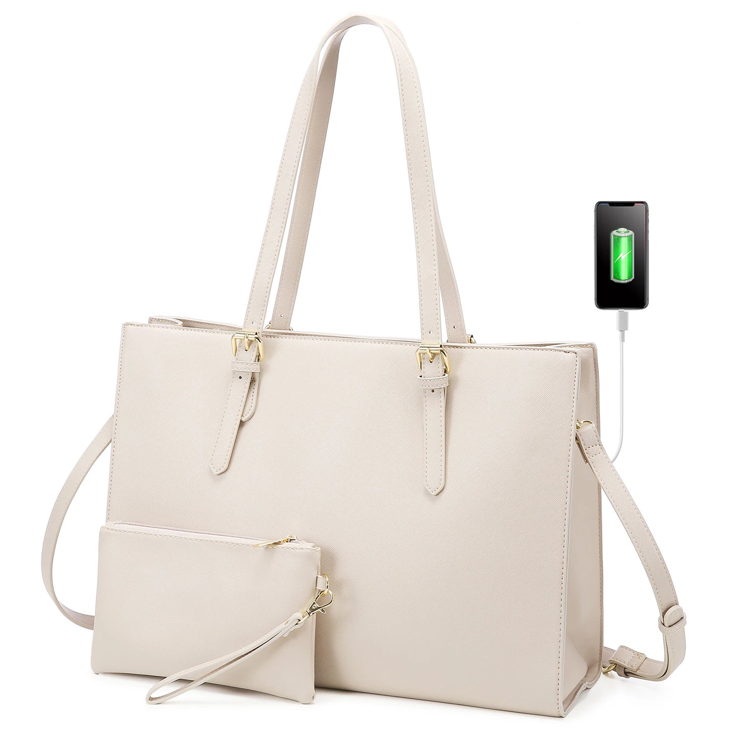 LOVEVOOK Wholesale 2pc Business Briefcase Computer Purse and Bags Office Work School Shoulder Bag for Women Laptop Tote Handbags