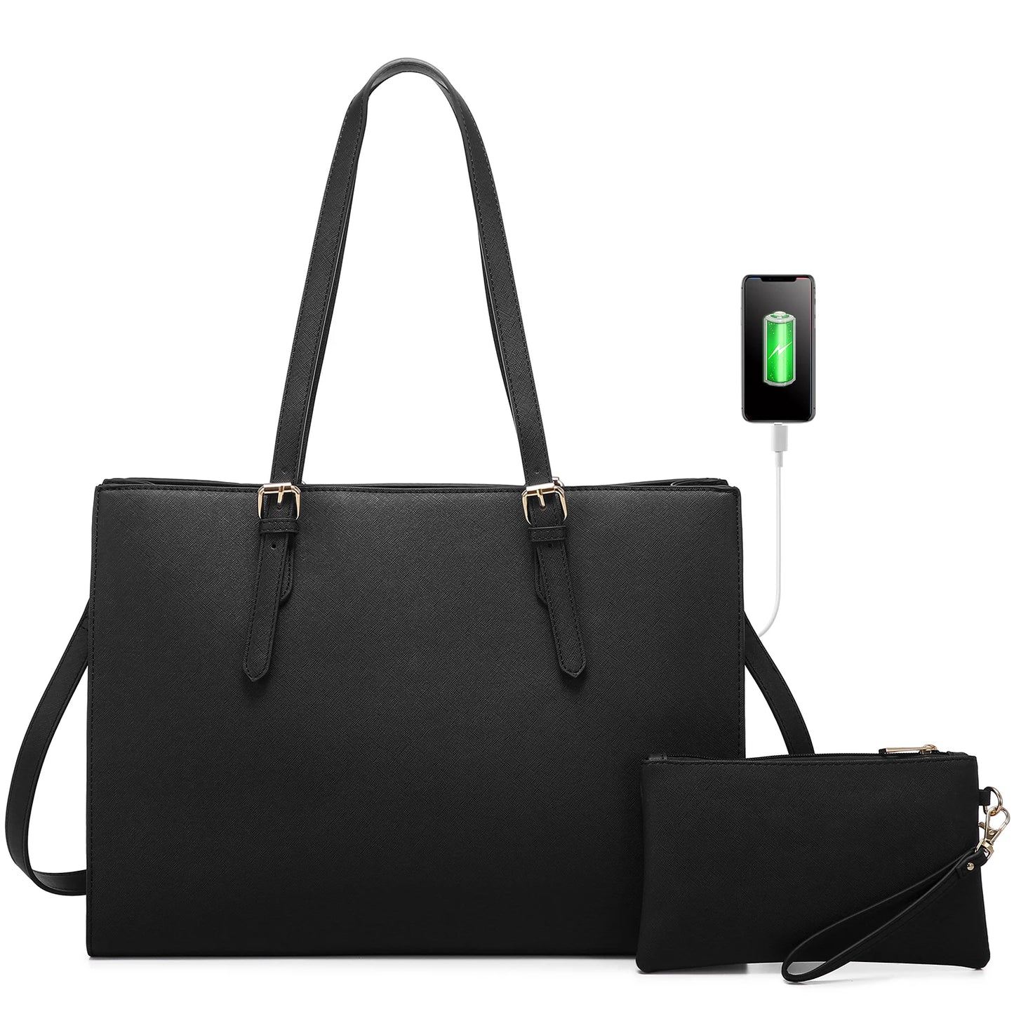 LOVEVOOK Wholesale 2pc Business Briefcase Computer Purse and Bags Office Work School Shoulder Bag for Women Laptop Tote Handbags