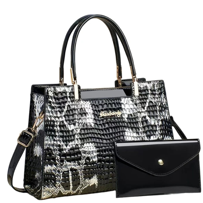 Retro Contrasting Print Handbags Ladies Bags Handbag Set,Pu Leather Shoulder Bag Woman Handbag Bag