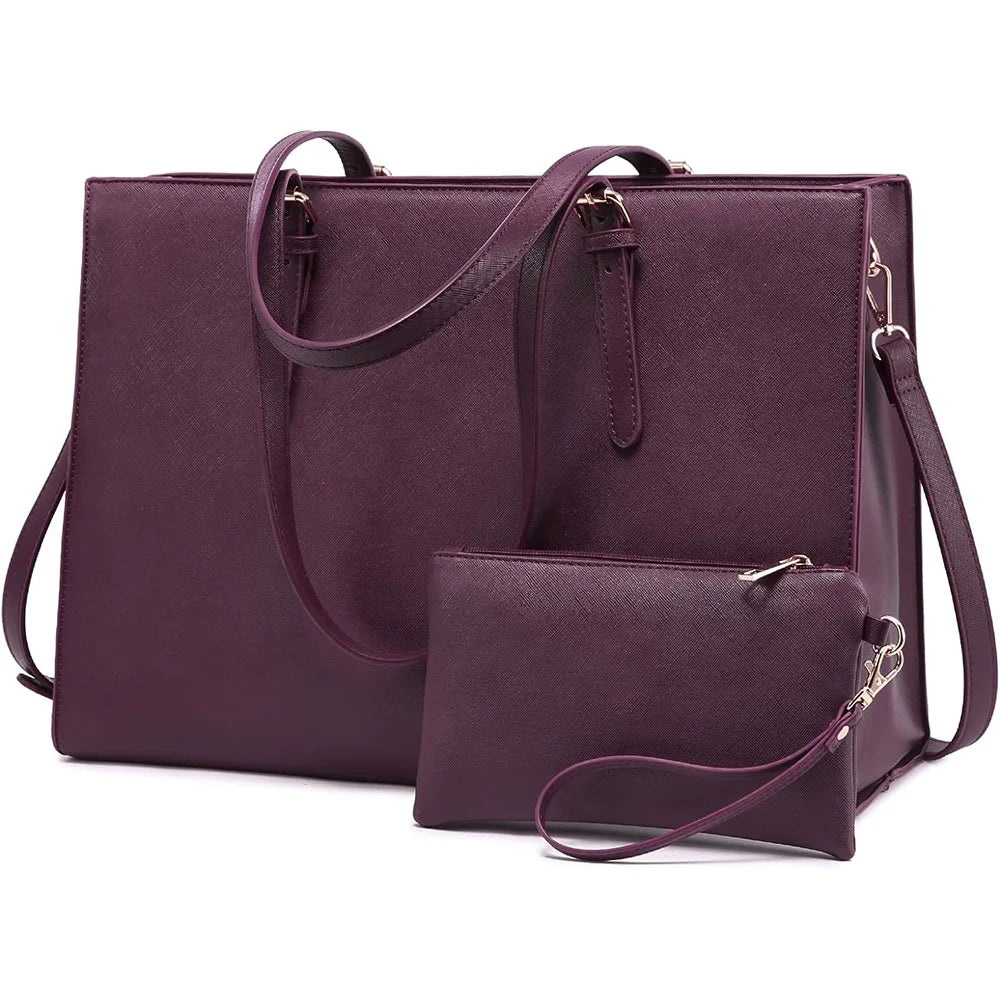 LOVEVOOK Wholesale 2pc Business Briefcase Computer Purse and Bags Office Work School Shoulder Bag for Women Laptop Tote Handbags