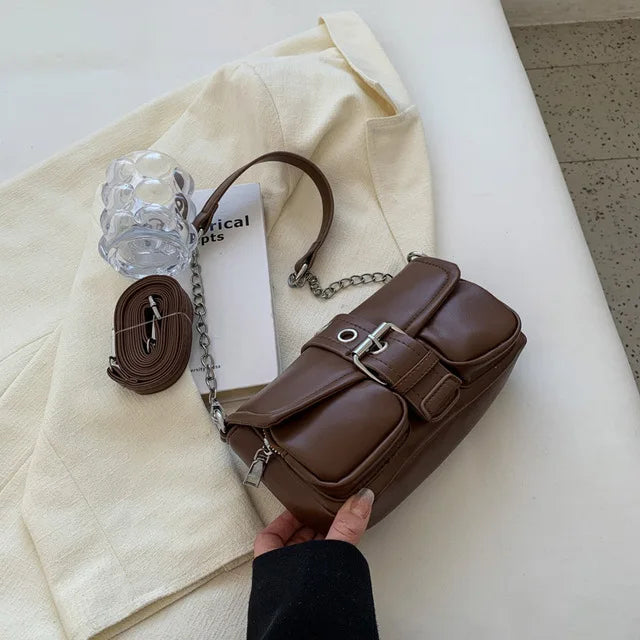 Fashion Female Armpit Bag Women's Small Shoulder Bags Solid Color Leather Ladies Crossbody Fashion Totes Purse and Handbags