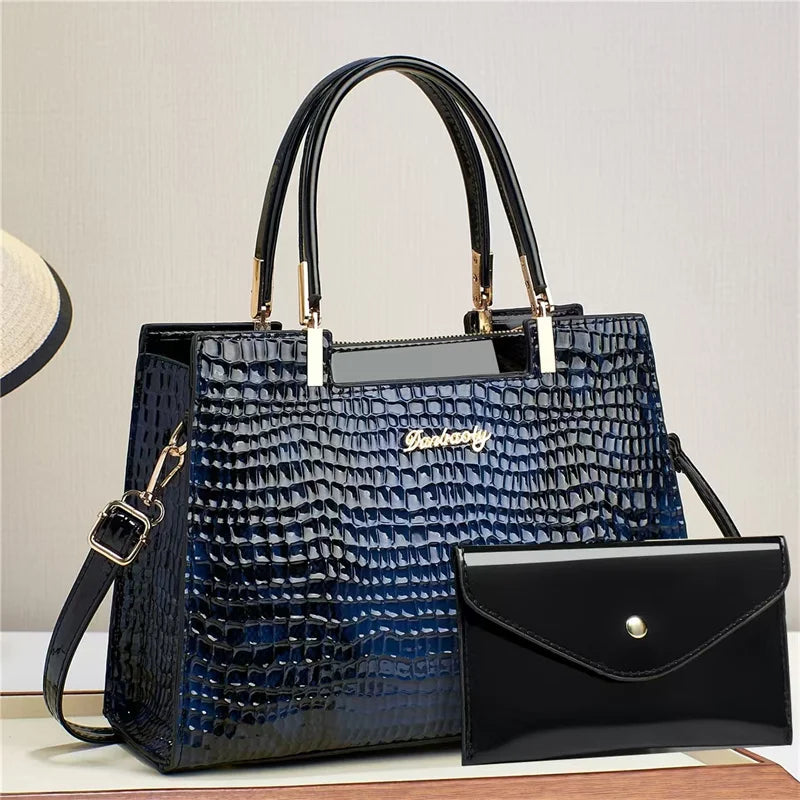 Retro Contrasting Print Handbags Ladies Bags Handbag Set,Pu Leather Shoulder Bag Woman Handbag Bag