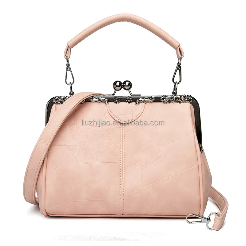 New Leather Handbag Woman Vintage Shoulder Messenger Bag Female Fashion Elegant Temperament Portable Bag
