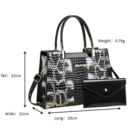 Retro Contrasting Print Handbags Ladies Bags Handbag Set,Pu Leather Shoulder Bag Woman Handbag Bag
