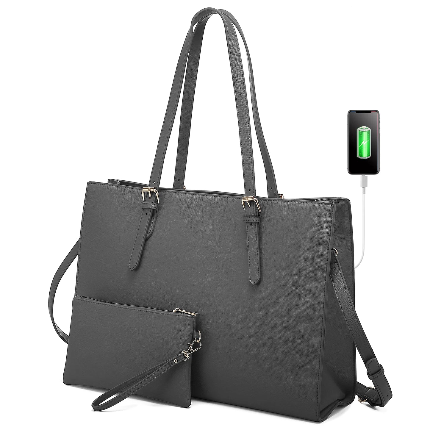 LOVEVOOK Wholesale 2pc Business Briefcase Computer Purse and Bags Office Work School Shoulder Bag for Women Laptop Tote Handbags