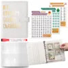 Wholesale A5 100 Envelope Saving Challenge Holographic Organizer Save Money Purse Budget Binder with Cash Envelope Four Pockets
