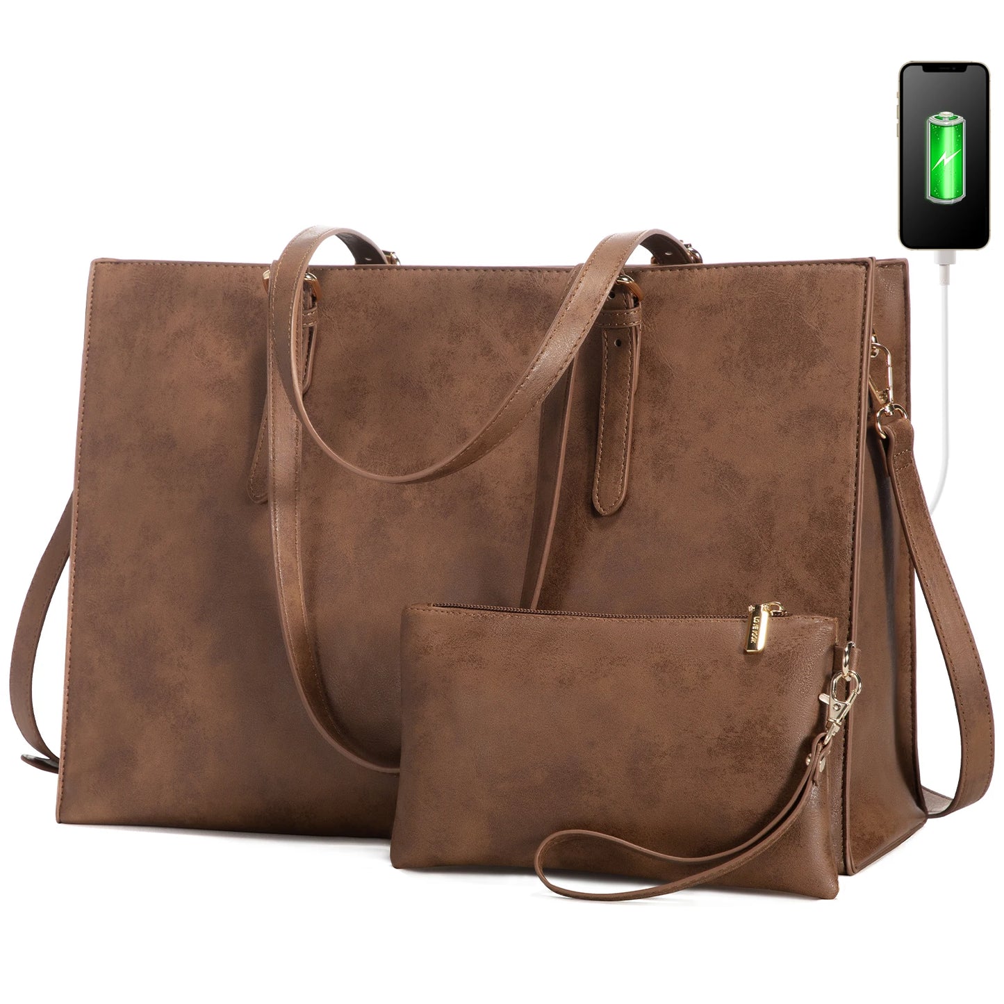 LOVEVOOK Wholesale 2pc Business Briefcase Computer Purse and Bags Office Work School Shoulder Bag for Women Laptop Tote Handbags