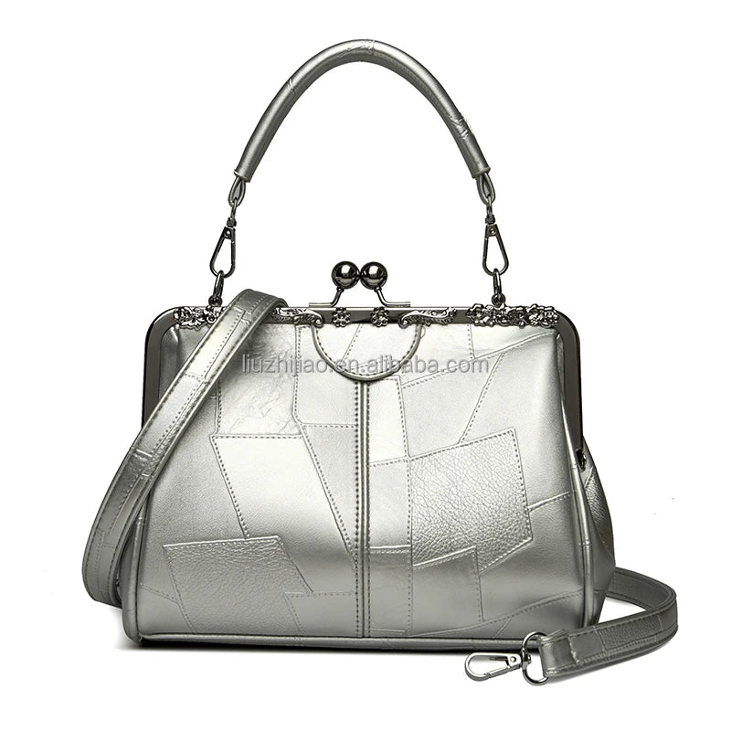 New Leather Handbag Woman Vintage Shoulder Messenger Bag Female Fashion Elegant Temperament Portable Bag