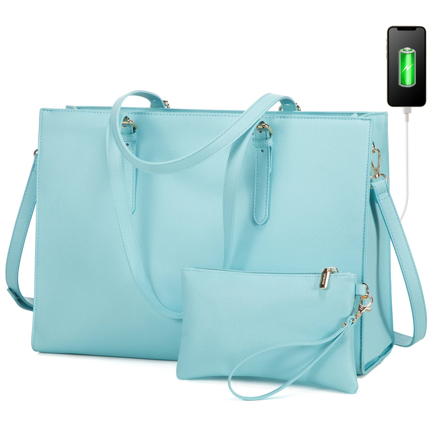 LOVEVOOK Wholesale 2pc Business Briefcase Computer Purse and Bags Office Work School Shoulder Bag for Women Laptop Tote Handbags