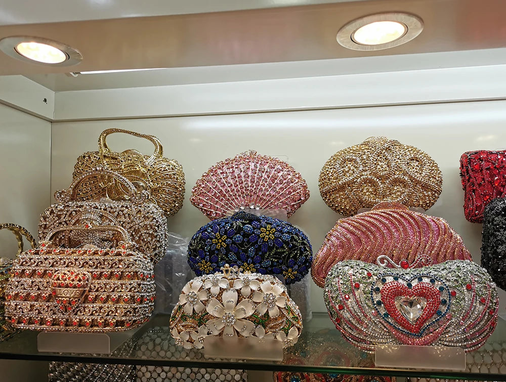 XIYUAN Female Fish Shape Rhinestone Fashion Handbags Design Women Diamond Party Wedding Clutches Purse Best Quality Evening Bags