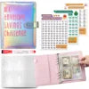 Wholesale A5 100 Envelope Saving Challenge Holographic Organizer Save Money Purse Budget Binder with Cash Envelope Four Pockets