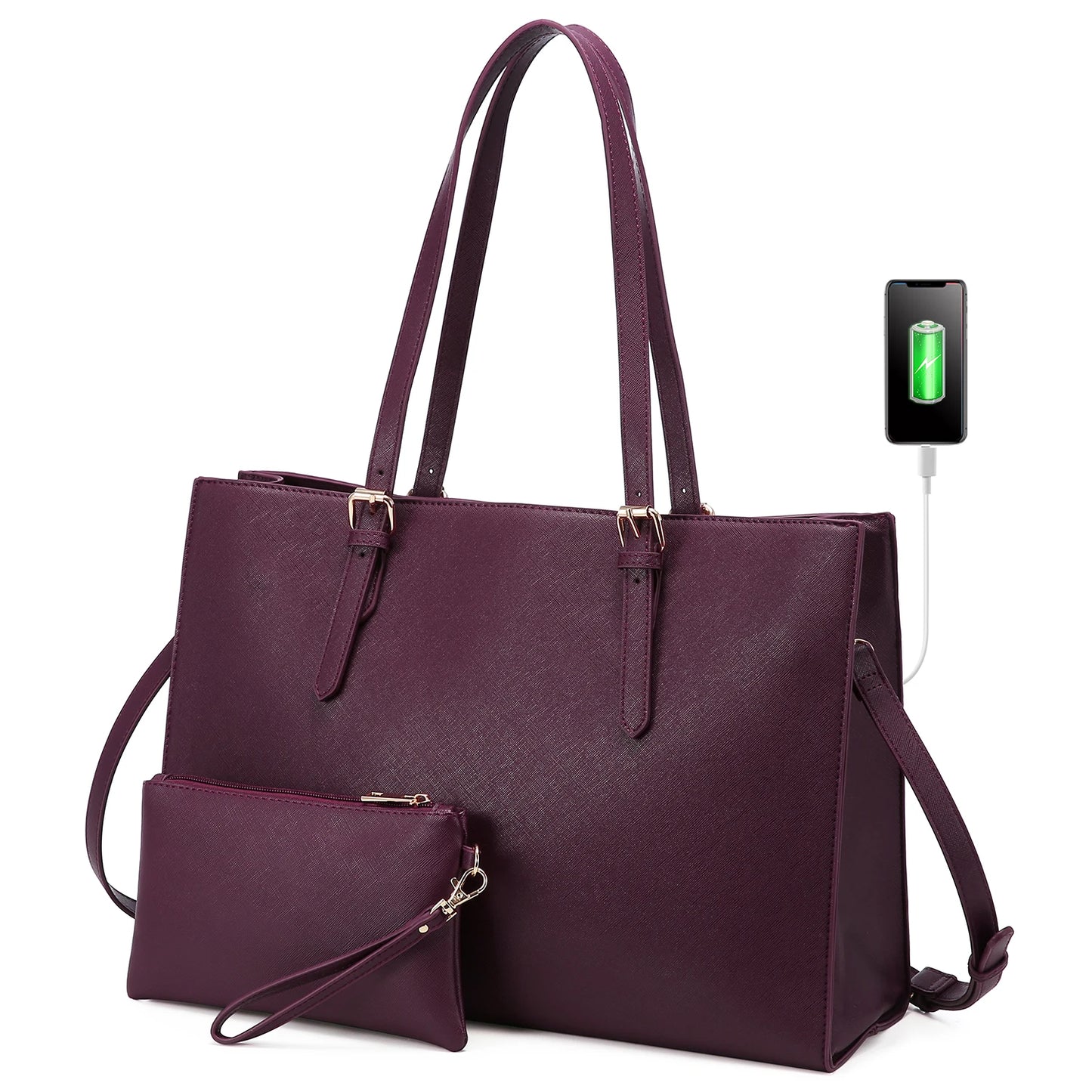LOVEVOOK Wholesale 2pc Business Briefcase Computer Purse and Bags Office Work School Shoulder Bag for Women Laptop Tote Handbags