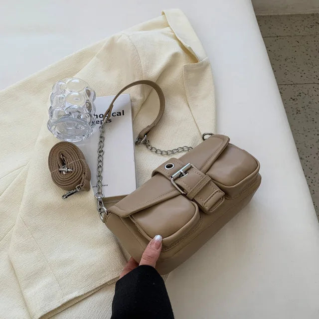 Fashion Female Armpit Bag Women's Small Shoulder Bags Solid Color Leather Ladies Crossbody Fashion Totes Purse and Handbags