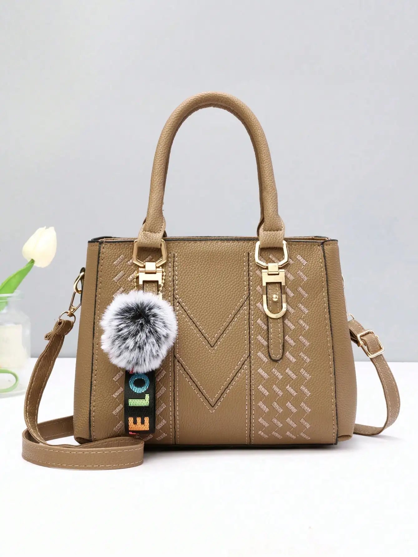 Fashionable large capacity embroidered crossbody bag for women, a handbag for daily use