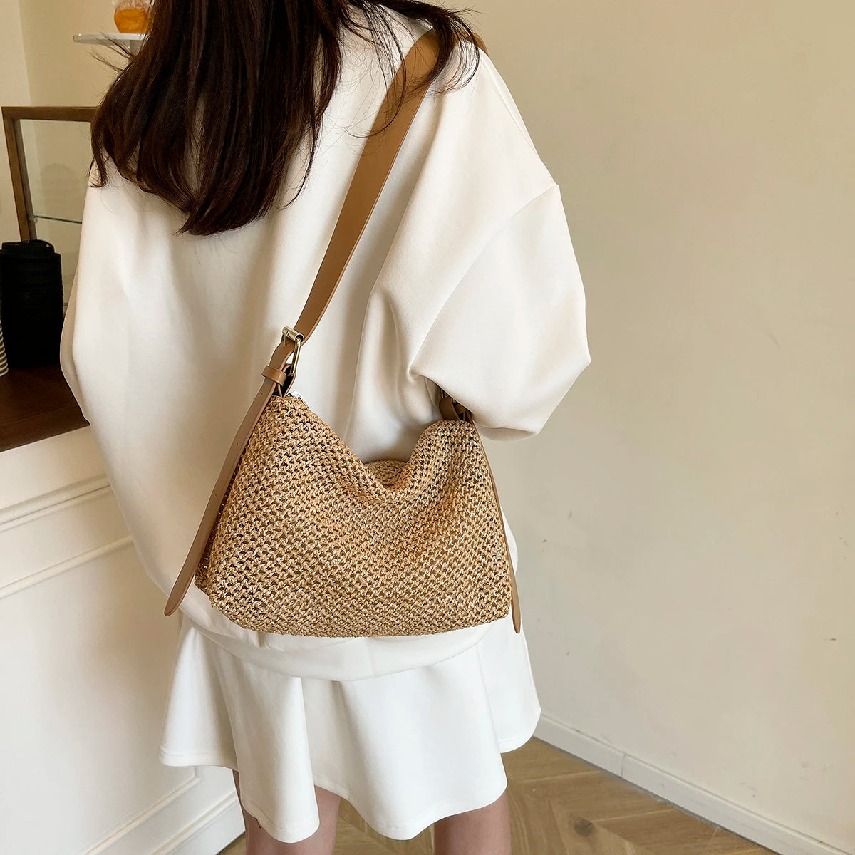Handbags handbags for women luxury handbags for women Summer niche high sense one shoulder grass woven bag girl 2025