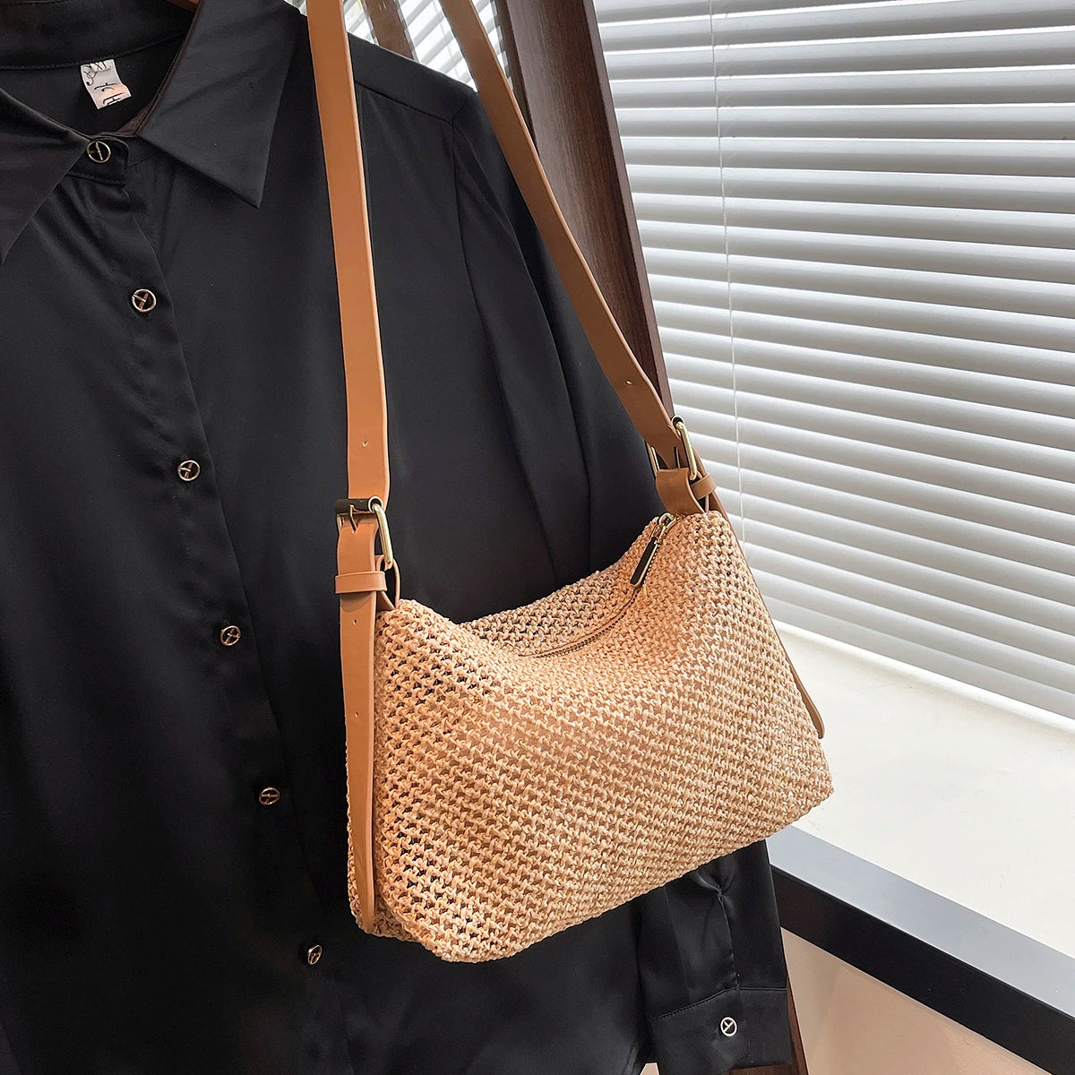 Handbags handbags for women luxury handbags for women Summer niche high sense one shoulder grass woven bag girl 2025