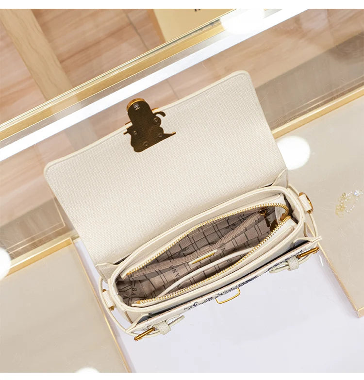 Women's handbag, handbag, women's 2024 new high-end texture summer designer single shoulder crossbody embroidered square bag