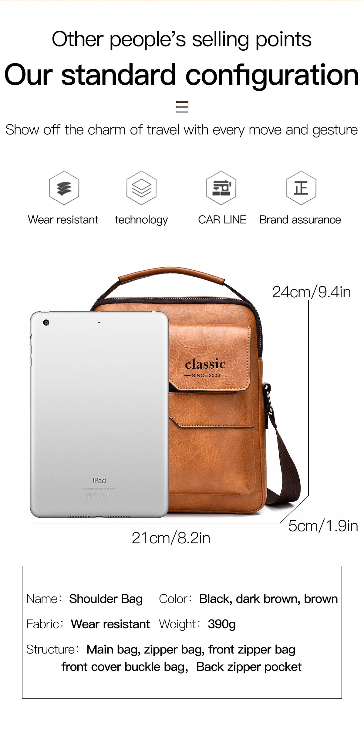 2024 New Vintage Men Crossbody Bag Leather Shoulder Bag For Men Handbags Brown Business Large Capacity Messenger Side Bags Male