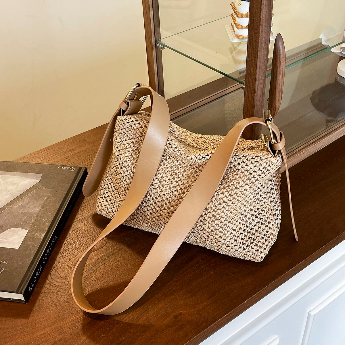 Handbags handbags for women luxury handbags for women Summer niche high sense one shoulder grass woven bag girl 2025