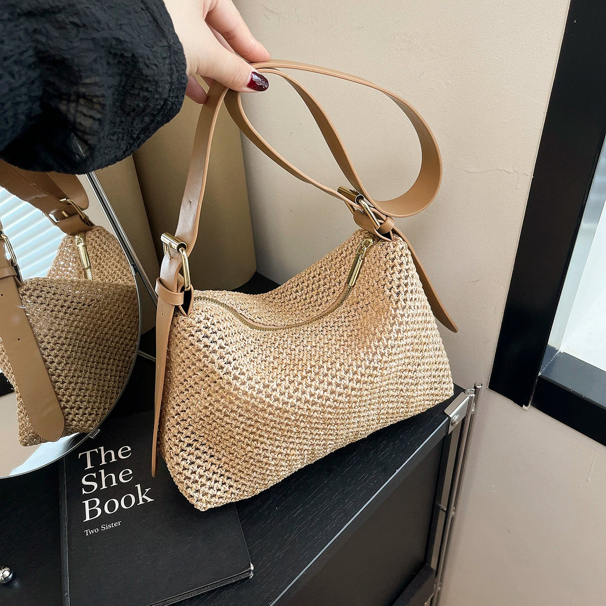 Handbags handbags for women luxury handbags for women Summer niche high sense one shoulder grass woven bag girl 2025