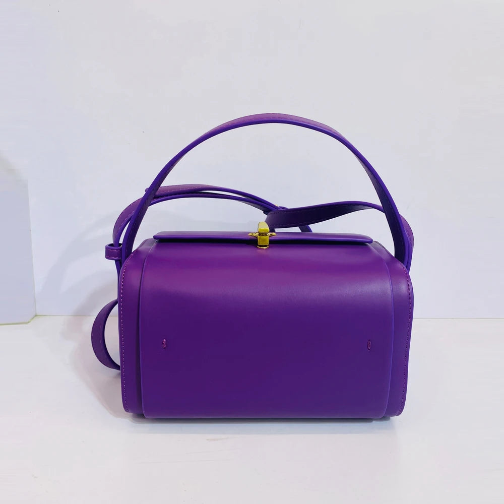 Box Small Boston Bag Luxury Designer Handbags For Women 2023 New Fashion Square Lock Decoration Shoulder Crossbody Bag Purse