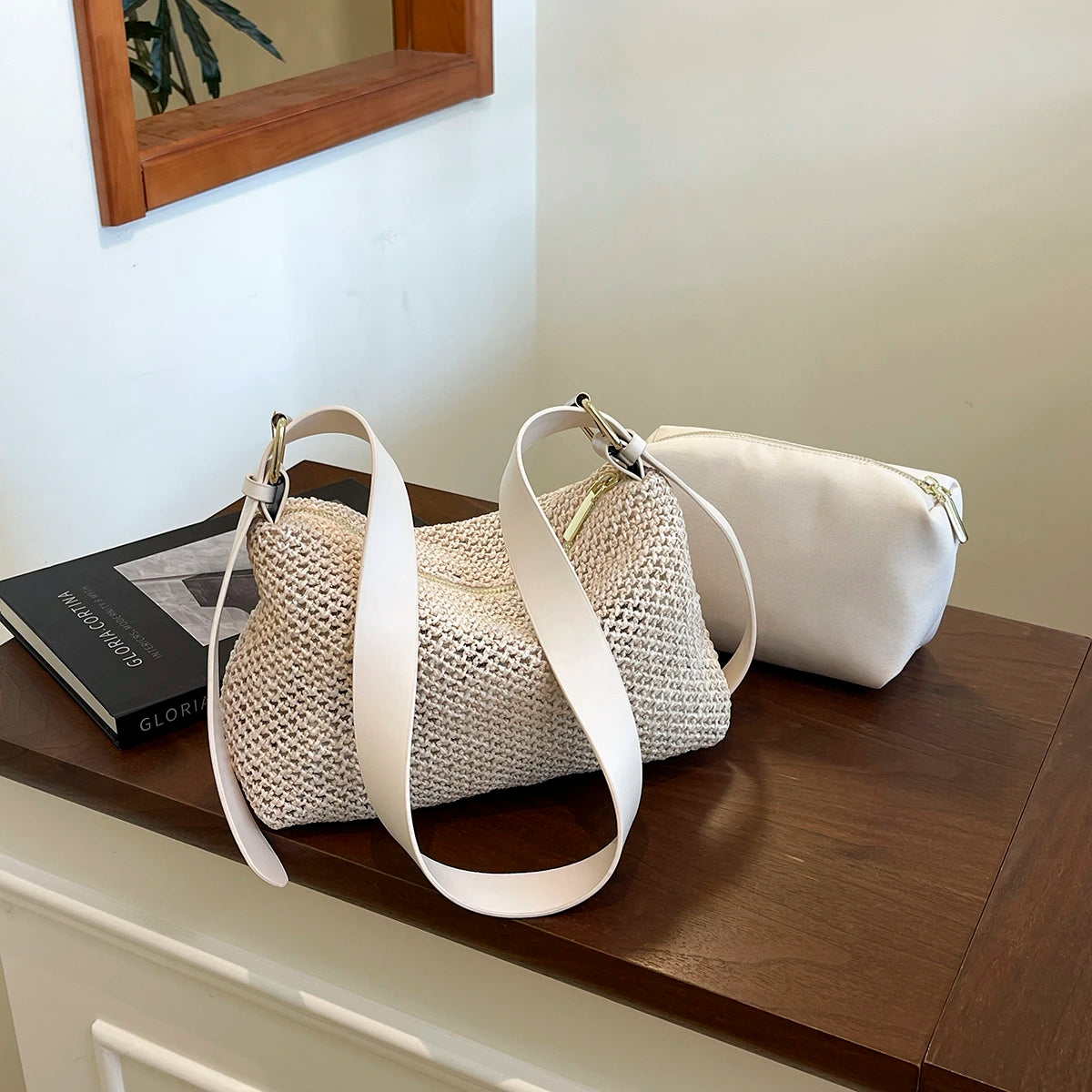 Handbags handbags for women luxury handbags for women Summer niche high sense one shoulder grass woven bag girl 2025
