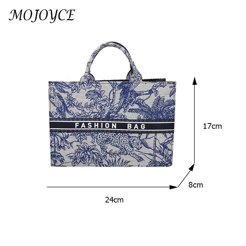 Fashion Ladies Canvas Printing Top-handle Tote Bag Female Casual Printing Creative Design Large Capacity Handbags