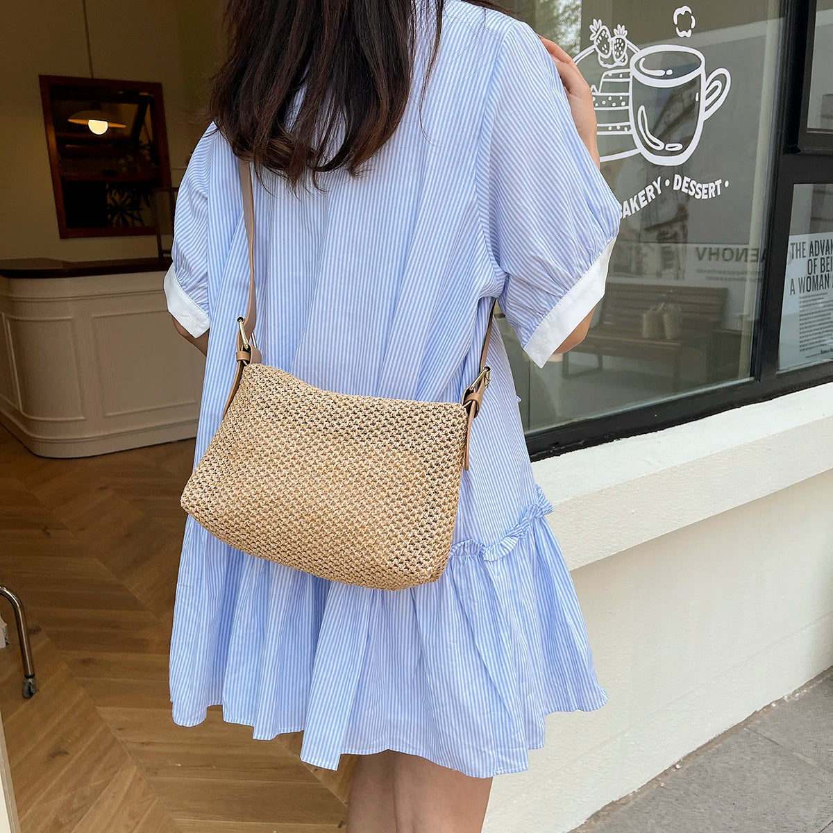 Handbags handbags for women luxury handbags for women Summer niche high sense one shoulder grass woven bag girl 2025