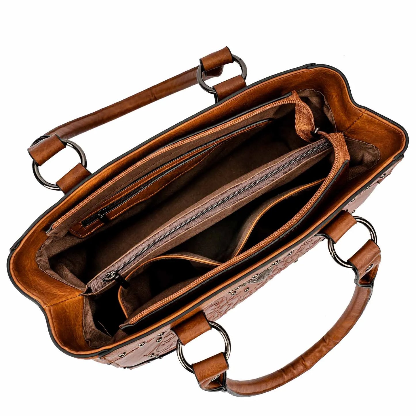 Celela Shoulder Bags for Women Tote Bag Large Ladies Quality Leather Vintage Western Purse Embossed Concho Studs Handbags
