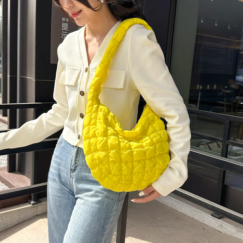 Large Capacity Quilted Padded Crossbody Bag Pleated Bubbles Cloud Shoulder Bags Tote Bucket Designer Bag Ruched Lady Handbags