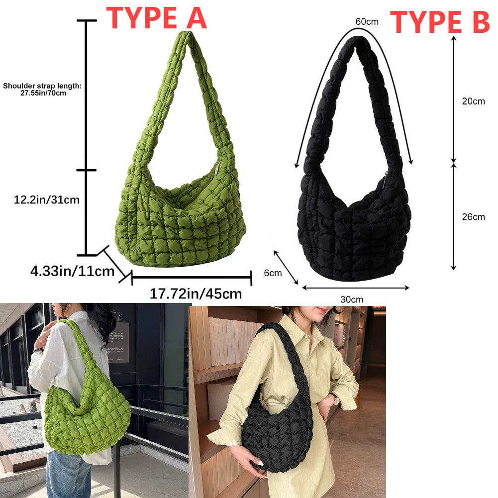 Large Capacity Quilted Padded Crossbody Bag Pleated Bubbles Cloud Shoulder Bags Tote Bucket Designer Bag Ruched Lady Handbags