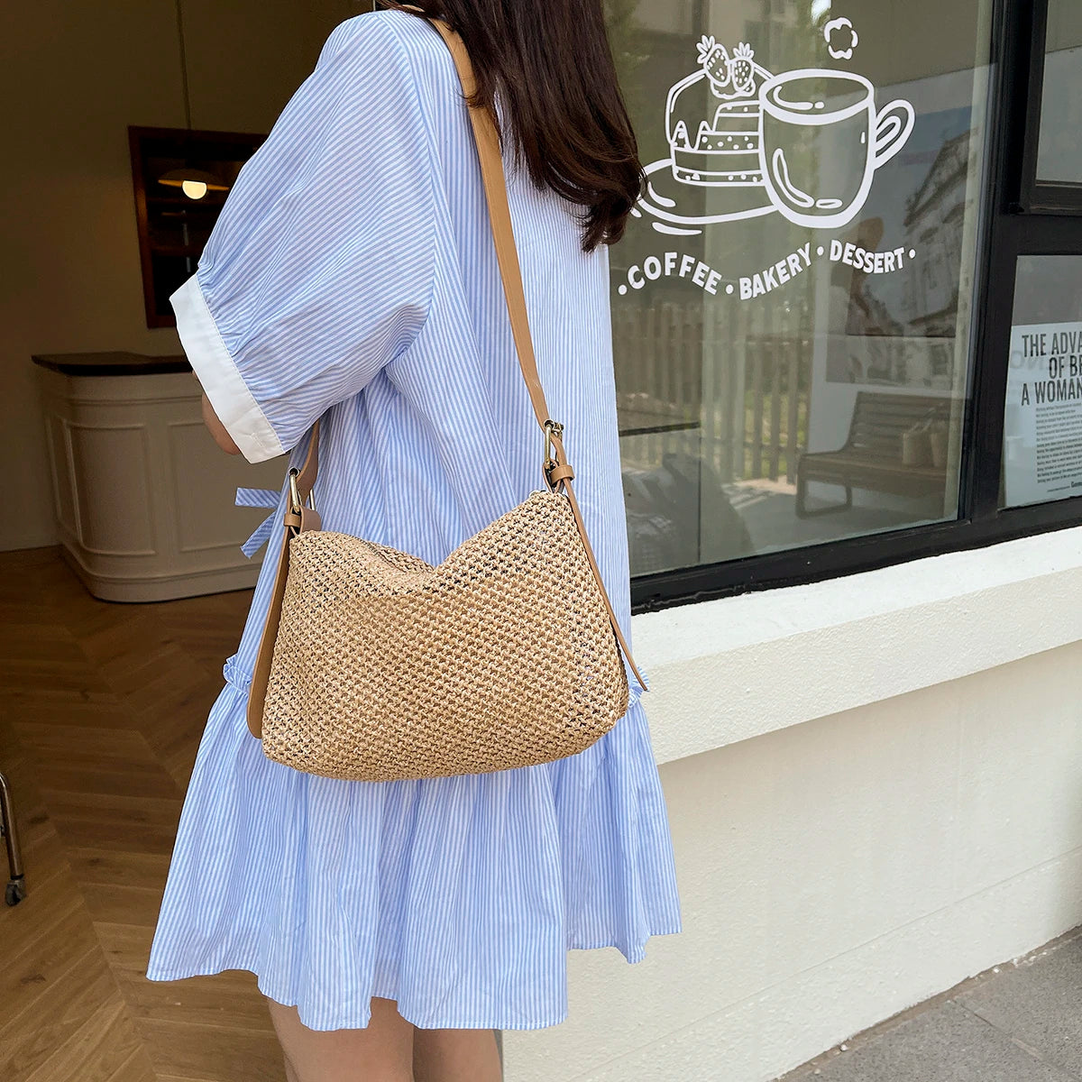 Handbags handbags for women luxury handbags for women Summer niche high sense one shoulder grass woven bag girl 2025