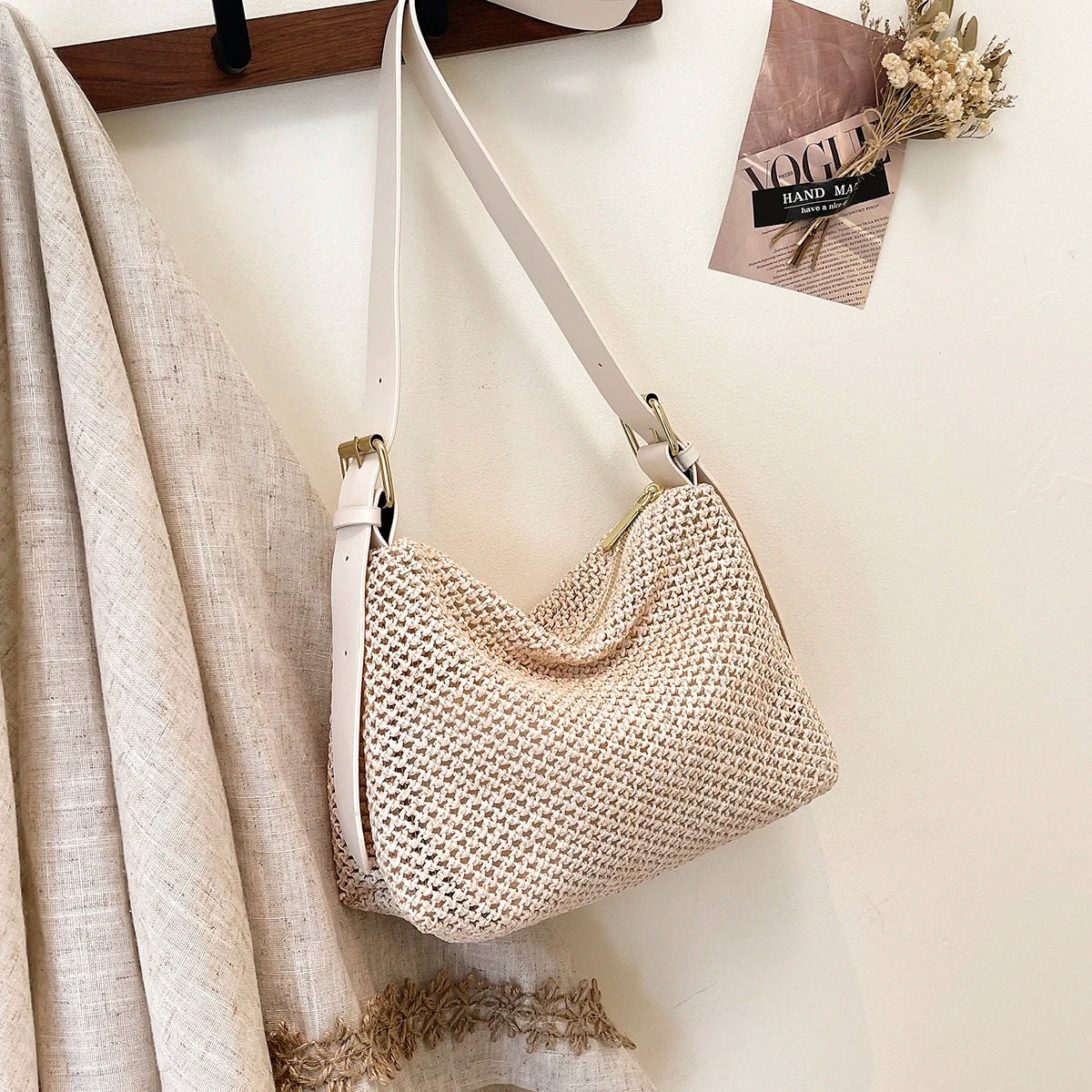 Handbags handbags for women luxury handbags for women Summer niche high sense one shoulder grass woven bag girl 2025