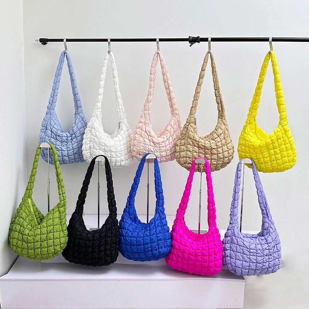 Large Capacity Quilted Padded Crossbody Bag Pleated Bubbles Cloud Shoulder Bags Tote Bucket Designer Bag Ruched Lady Handbags
