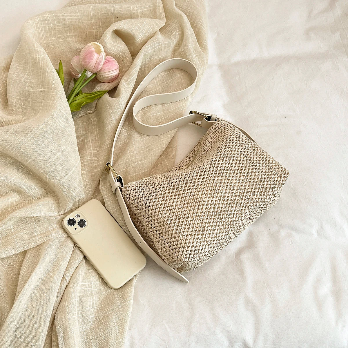 Handbags handbags for women luxury handbags for women Summer niche high sense one shoulder grass woven bag girl 2025