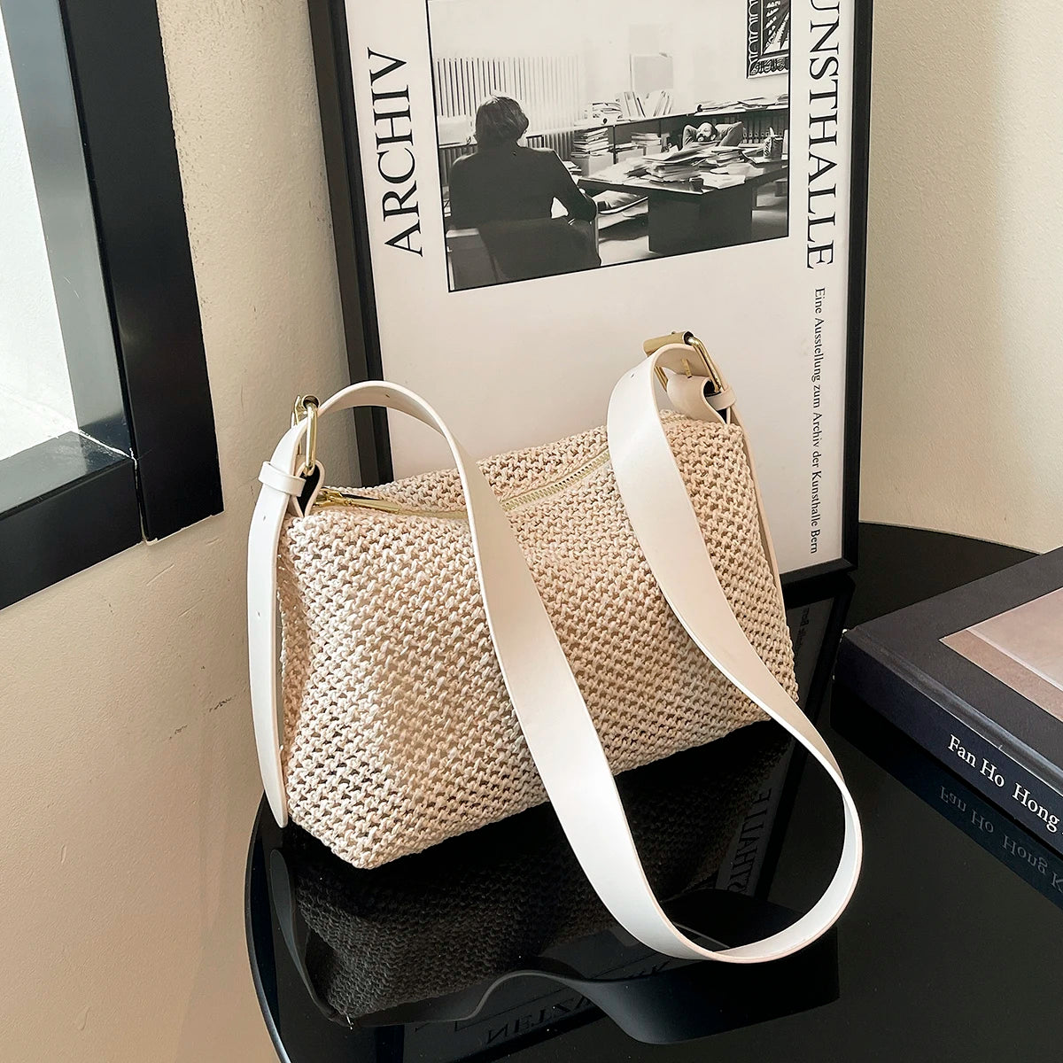 Handbags handbags for women luxury handbags for women Summer niche high sense one shoulder grass woven bag girl 2025