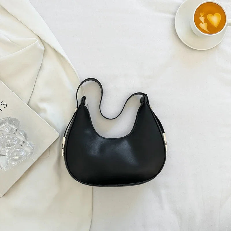 Fashion PU Leather Underarm Bags Women Clutch Handbags Single Shoulder Bag Ladies Trendy SimpleBag Female Totes